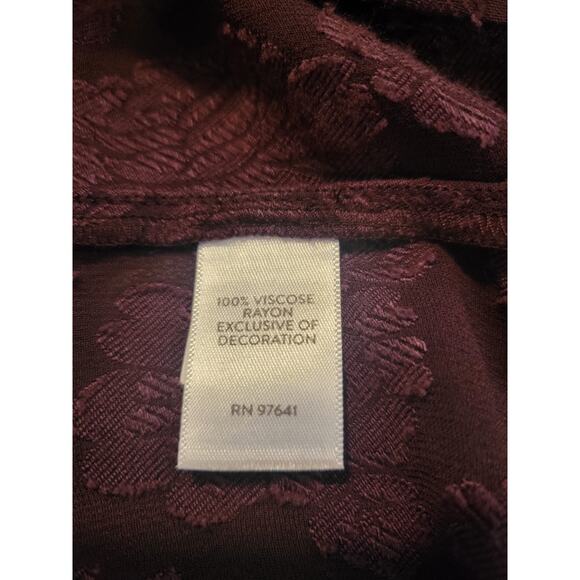 J Jill Purple Small Petite Lace Peasant Boho Old Money Textured Floral Blouse‎ - Picture 5 of 5